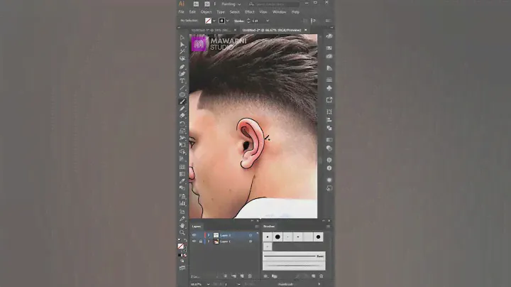 Line Art Hair Drawing Portrait Vector Tutorial Adobe Illustrator