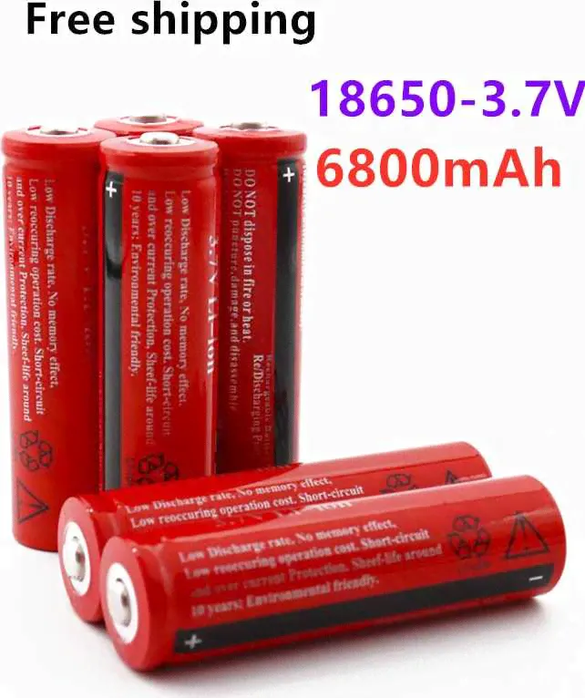 Original 18650 Lithium Battery 3.7 V Volt 6800mah BRC 18650 Rechargeable Battery Li-ion Lithium Batteries For Power Bank Torch
